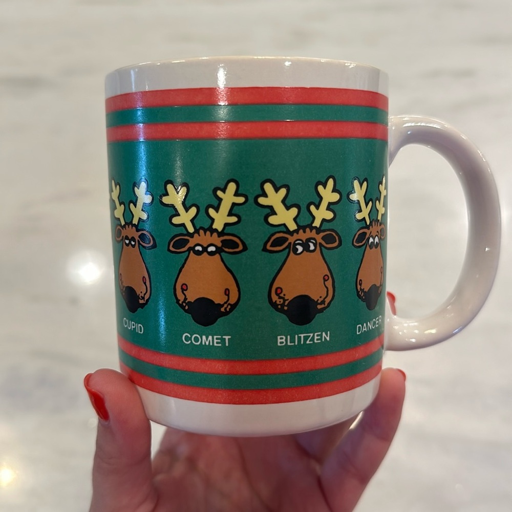 Vintage 1980’s Christmas Santa’s Reindeer Mug